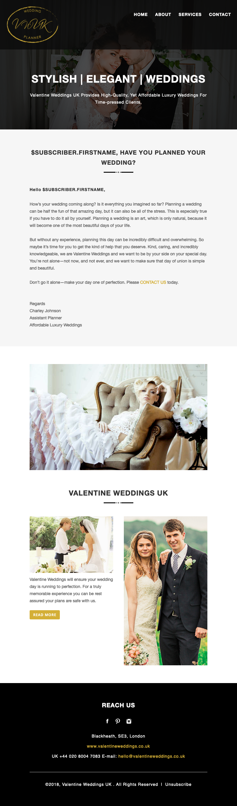 Valentine Wedding - Responsive Email Newsletter Design