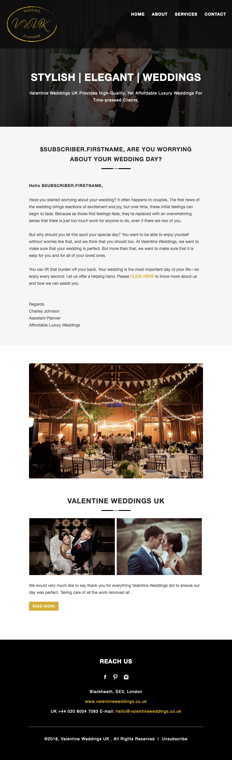Valentine Wedding - Responsive Email Newsletter Design