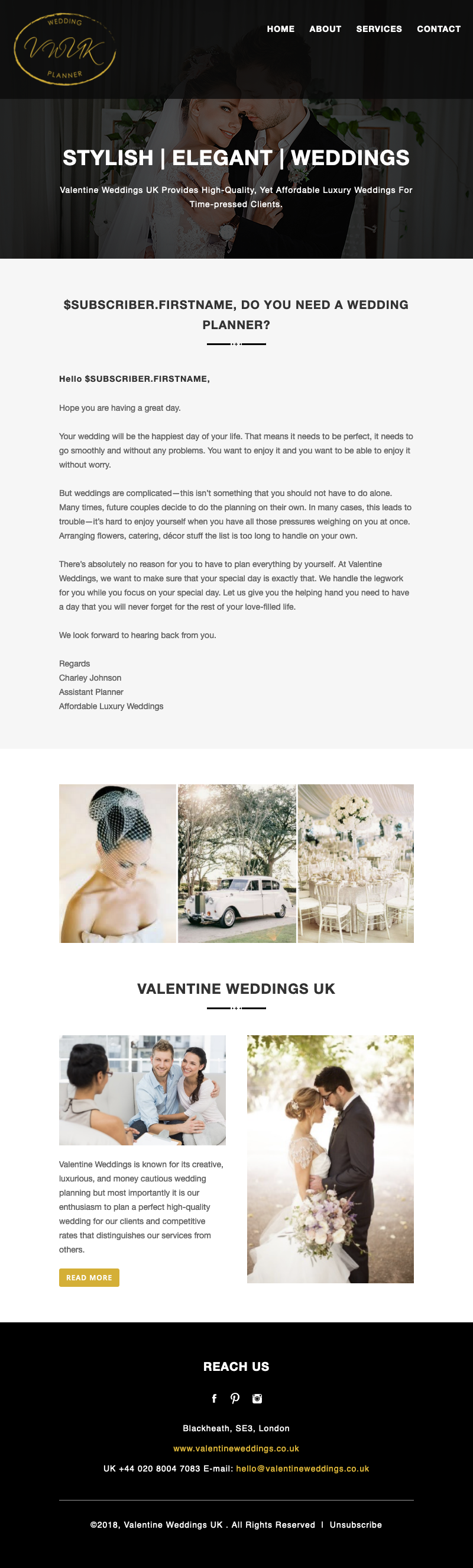 Valentine Weddings - Email Newsletter